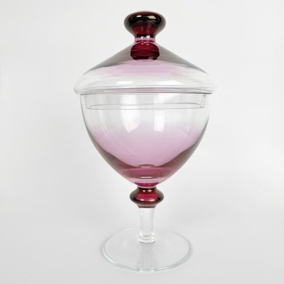 Vintage Apothecary Candy Glass Votive Pedestal Dish Lid Dark Whimsigoth Romantic - Picture 1 of 5